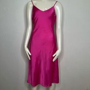FOREVER 21 hot pink silk midi dress